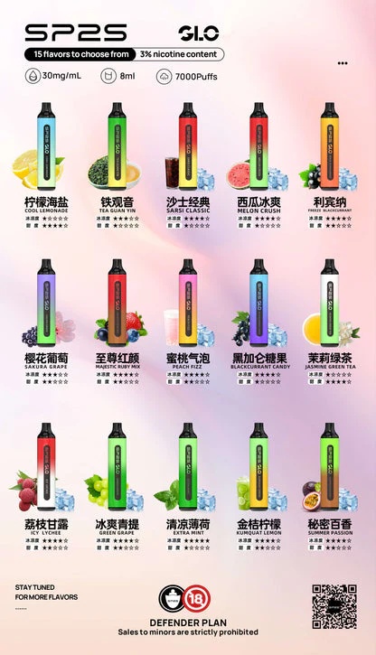新款SP2拋棄式 SP2S 7000 Puffs 拋棄式電子煙 一次性7000口